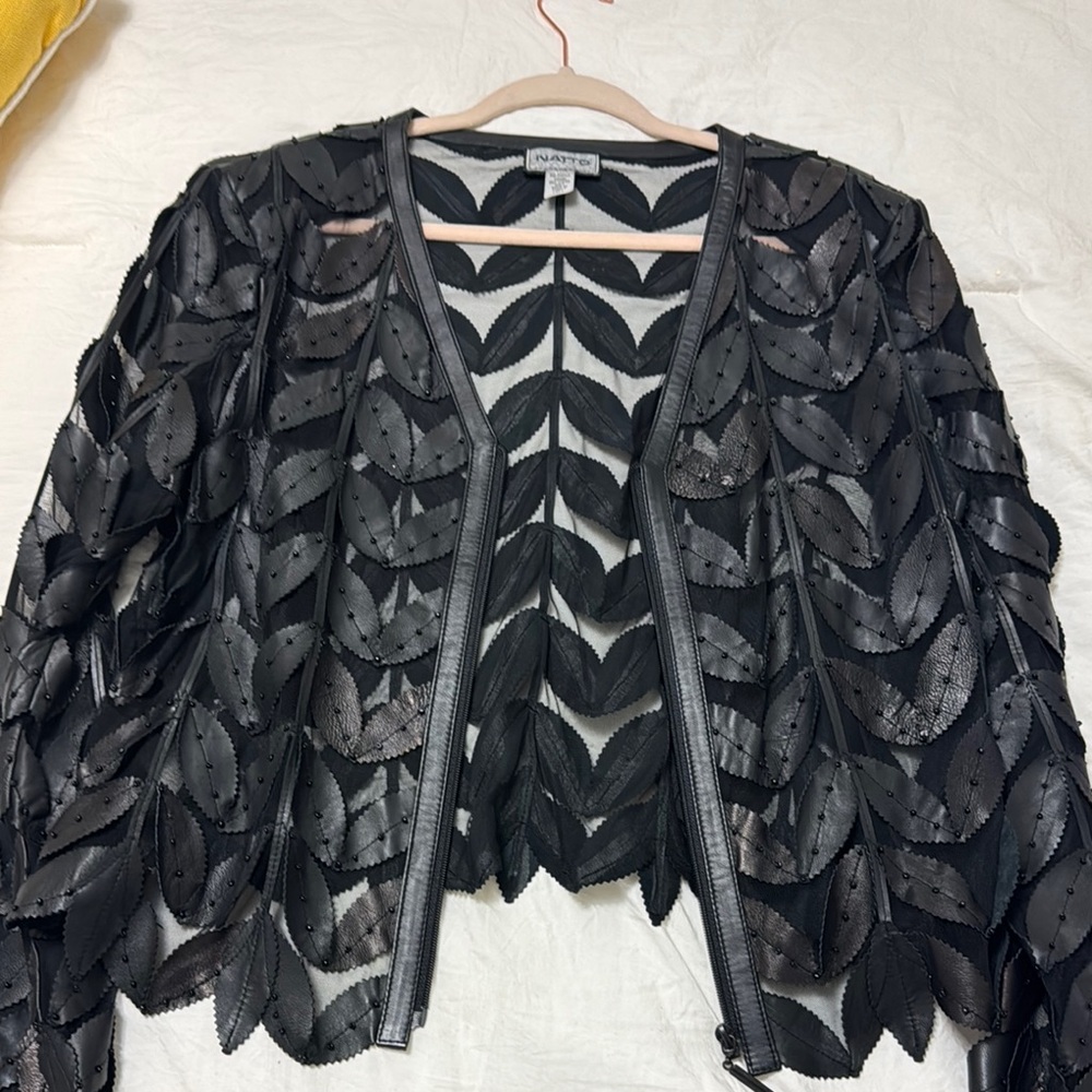 Black Blazer with Geometric Cutout Design